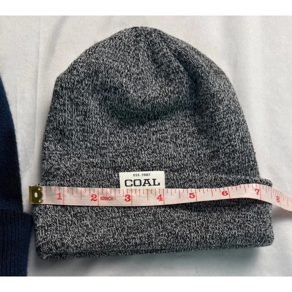 Coal Headwear Beanie Bundle The Uniform Low Grey Marl and Navy Blue Knit Hats